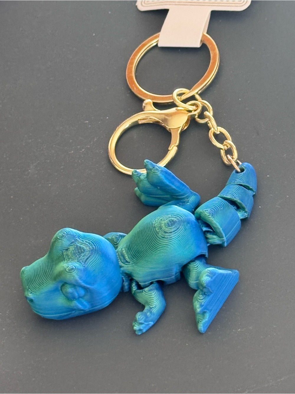 NWT 3D Printed Articulated Dinosaur Keychain Multi Color Fidget Toy Bag Charm